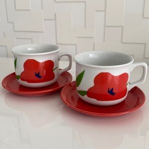 Tognana Set of 2 Coffee/Tea Cups with Saucers